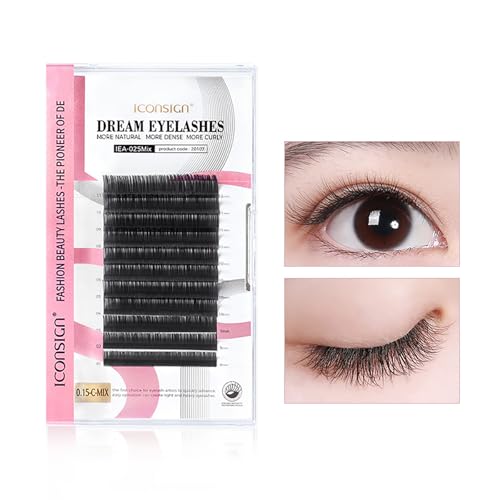 RoseFlower Kit Extension Cils Individuel, Kit rehaussement de Cils, Faux Cils, Faux Cils Magnetique, Faux Cils Individuel, Matte Faux Cils Extension de Cils Professionnel(Mix 8-12mm, 0.15D)