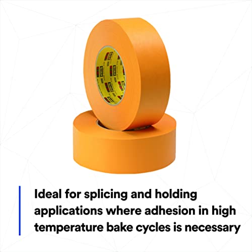 Image of 3M Performance Flatback Tape 2525, Orange Color, High Visibility, High Tack, High Temperature, Hand Tearable, 48 mm x 55 m, 9.5 mil, 24 Rolls