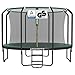 SONGMICS Trampolin 366 cm d, Gartentrampolin für Kinder mit Sicherheitsnetz, 180 cm hohe Stangen, Randabdeckung, Leiter, Stahlrahmen, schwarz-dunkelgrün STR123C01