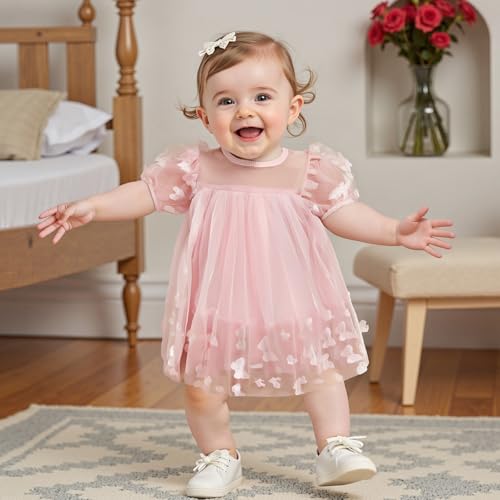 Toddler Kid Girl Princess Dress Puff Sleeve Embroidery Strawberry Tulle A-line Dress with Headband Summer Outfit4