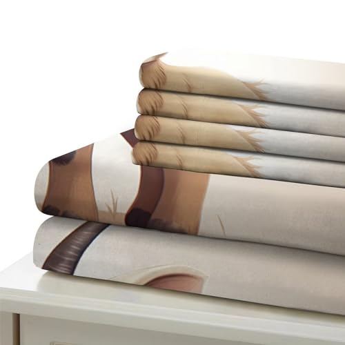 Ensemble de literie chèvre 3D housse de couette 3 pièces microfibre 200x200