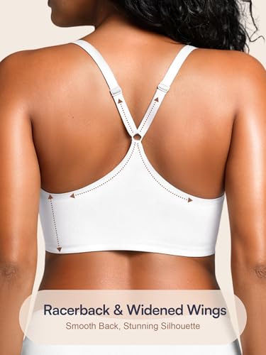 Image of Racerback Bras with Metal Magnetic Front Closure - S-XL Wireless for Women No Underwire Seamless Supportive Bralettes
