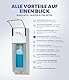 Hygiene365 Desinfektionsmittelspender Aluminium, Eurospender 500-1000ml – Wandhalterung, Langer Armhebel, abschließbar, für Seife & Desinfektionsmittel, hygienisch & stabil (Mit Flaschenblende)