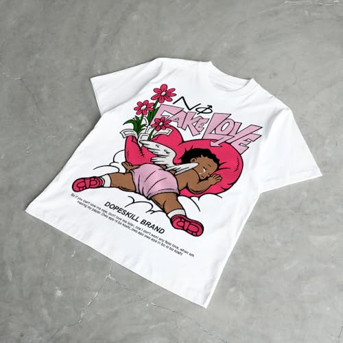 Image of DopeSkill Graphic Tee Streetwear Hip Hop Hypebeast Street Style Crew Neck Unisex T-Shirt Sneaker Colour Matching Shirts Angel