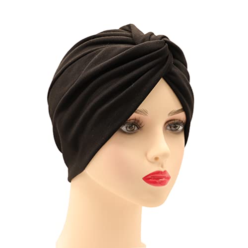 3Pack Turban Chemo Beanie, Head Wrap Cap Cotton India Headwear For Woman Cancer Patient (Black&Gray&Navy) #TOP2