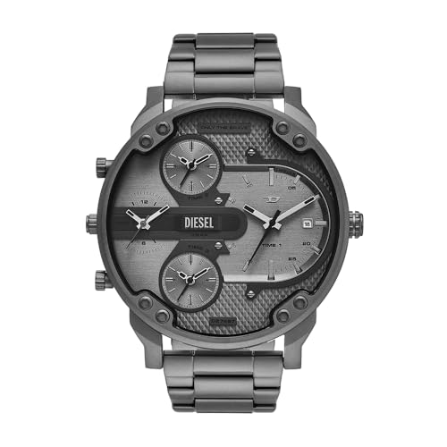 Diesel Montre, Mr. Daddy pour Homme, Mouvement Multifonctionnel à Quartz à Trois Aiguilles avec Bracelet en Acier Inoxydable