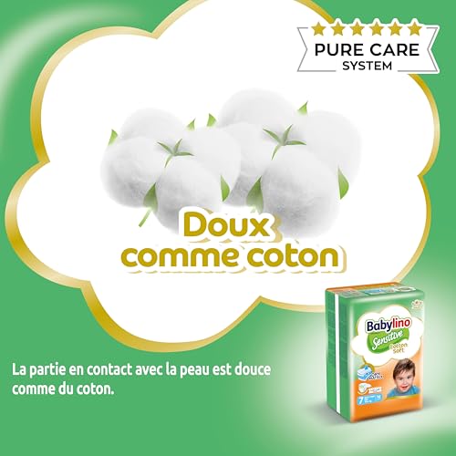 Couches Babylino Sensitive Taille 7 pour bébé de plus de 17 kg