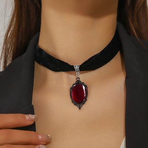 Vampire Necklace for Women Gothic Necklace for women Halloween Vampire Accessories Black Velvet Choker Vintage gothic Victorian Choker Halloween Jewelry Gifts Accessories2