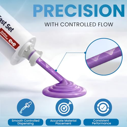 Image of E&E Heavy Body Fast Set, Set of 4 X 50ml Cartridge + 24 Mixing Tips, 40 Seconds Working Time, 2 Minutes Setting time - High Viscosity Material