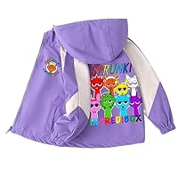 Veste Sprunki de Mode pour Enfants, Chemises à Capuche zippées pour Filles et garçons, Vêtements pour Enfants de Printemps et d'automne,Purple b,120cm