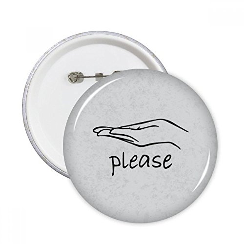 Badge Bouton rond Humilité Noir XXL personnalisé avec attache renforcée pour veste et sac