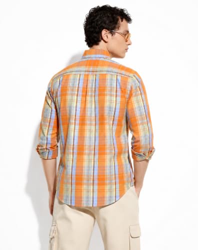 Image of Youth First Men's Cotton Blend Casual Shirt | Regular Fit Solid Full Sleeve Button Down Collared Shirts | Comfortable Formal Office Business Casual for Men