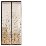 Magnetische Schwere Mesh-Display-Tür, automatische Schließung von Frischluft in voller Rahmenhaken & Schleife Haken & Schleife passt Fliegenvorhänge für französische Tür-H 110x220cm (43x87in)