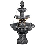 Kenroy Home 53200PLBZ Costa Brava 46-Inch 56-Pound High Outdoor Fountain, Plum Bronze Finish