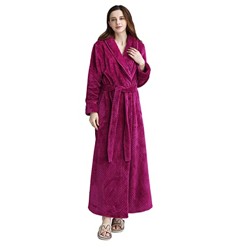 Peignoir long en polaire femme Hellomamma, pyjama chaud de nuit d'hiver
