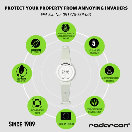 Radarcan® R-2023 Premium Mosquito Insect & Bug Repellent Outdoor, Ultrasonic Wristband, Portable Repeller, Electronic Bracelet Watch Clip, Highly Effective Deet-Free Anti Mosquito. Baby, Kids & Adults #TOP3
