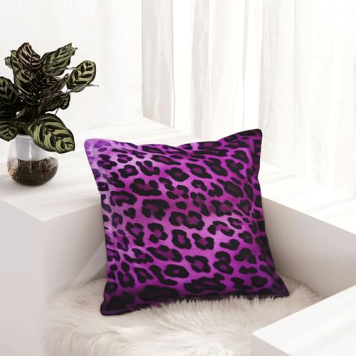 Housse de coussin léopard violet pour décoration salon rustique et lit - 2