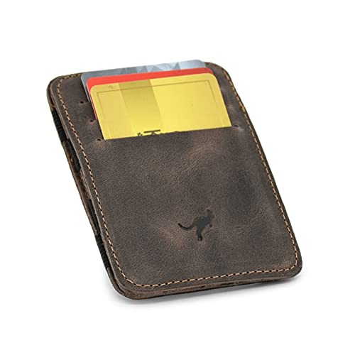 Carteira Mágica 100%couro Legítimo P/cartões,cnh,cédulas (Marrom Escuro)