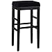 Armen Living Sonata 26" Counter Height Barstool in Black and Black Wood Finish