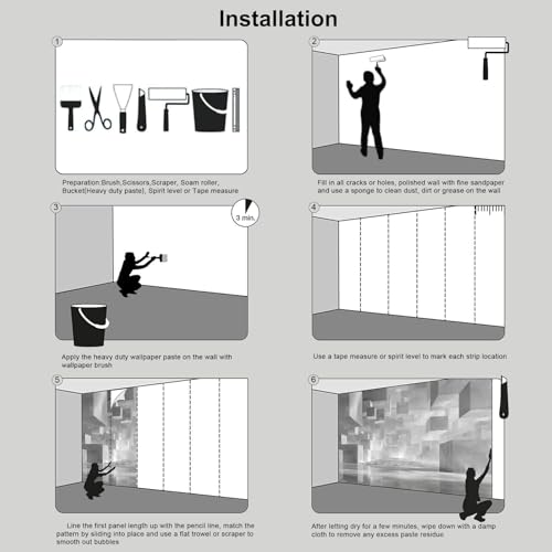 Papier peint polygones moderne pour cacher mur terne de chambre - 8