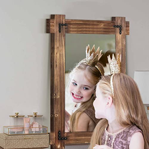 Memorecool Rustic Mirror Wood Mirror For Bathroom, Decorative Framed Wall Mirror, Farmhouse Natural Vanity Mirror, Wall Mounted Rectangular Mirror For Bedroom Living Room, Small 20X30 Inch #TOP5