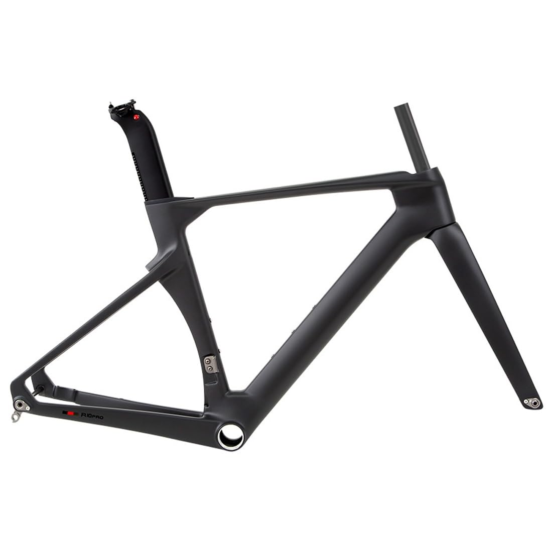 HIMALO Carbon 700C Road Bike Frameset 48/50/52cm Breaking Wind Race Frame Disc Brake F100mm R142mm Thru Axle Frame Internal Routing Lightweight(Black,48CM)