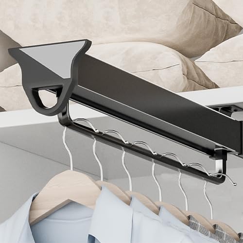 Tringle à vêtements coulissante amortie à double rangée avec bande antidérapante - 2