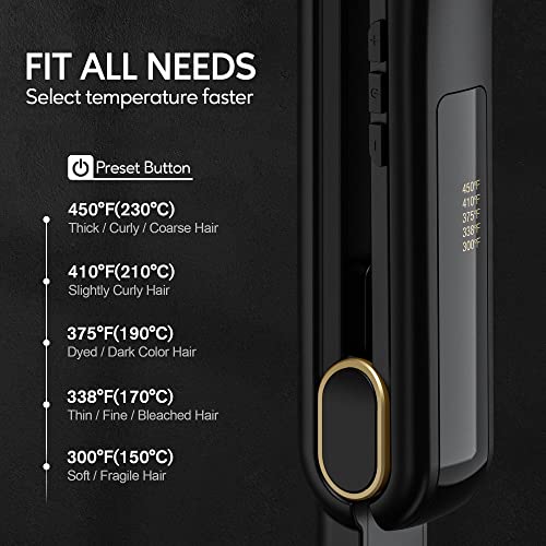 Terviiix Professional 24K Titanium Hair Crimper, Crimper Hair Iron For Root, Crimping Iron For Texture, Volumizing Hair Iron For Thin Fine Hair, Ergonomic Handle Design, Dual Voltage, Auto Off, 1 Inch #TOP6