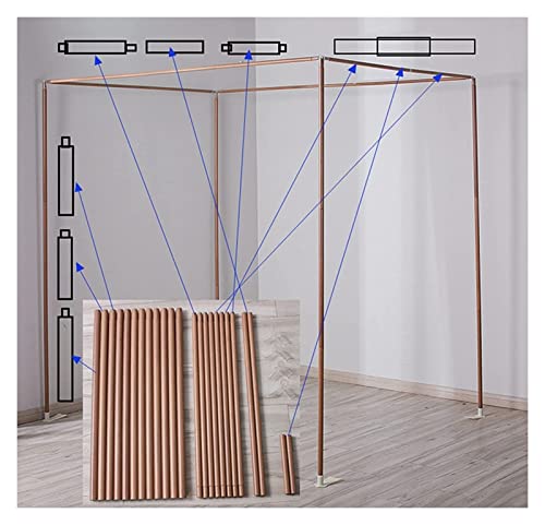 Support de moustiquaire en acier grain de bois pour lit baldaquin - 7