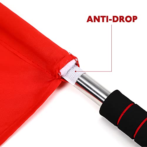 Ganazono 2Pcs Referee Flag Stainless Steel Hand Flag Red Flag Sponge Handle Special Patrol Linesman Performance Official Flag For Sports Events Soccer Volleyball Football Track #TOP2