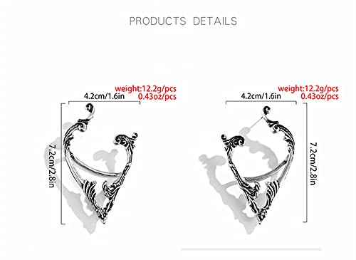 Sither Pair Elf Ear Cuffs Earrings Fairy Gothic Ear Wrap Earrings Punk Elf Earrings For Women Girls Kids Cosplay Costume On Halloween Christmas (Silver) #TOP4