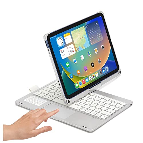 HENGHUI 360° Rotatable Touch Keyboard for iPad A16 2025 (11th Gen,11")/ iPad 10th Generation 2022 10.9 inch Backlight Keyboard Built‑in Trackpad