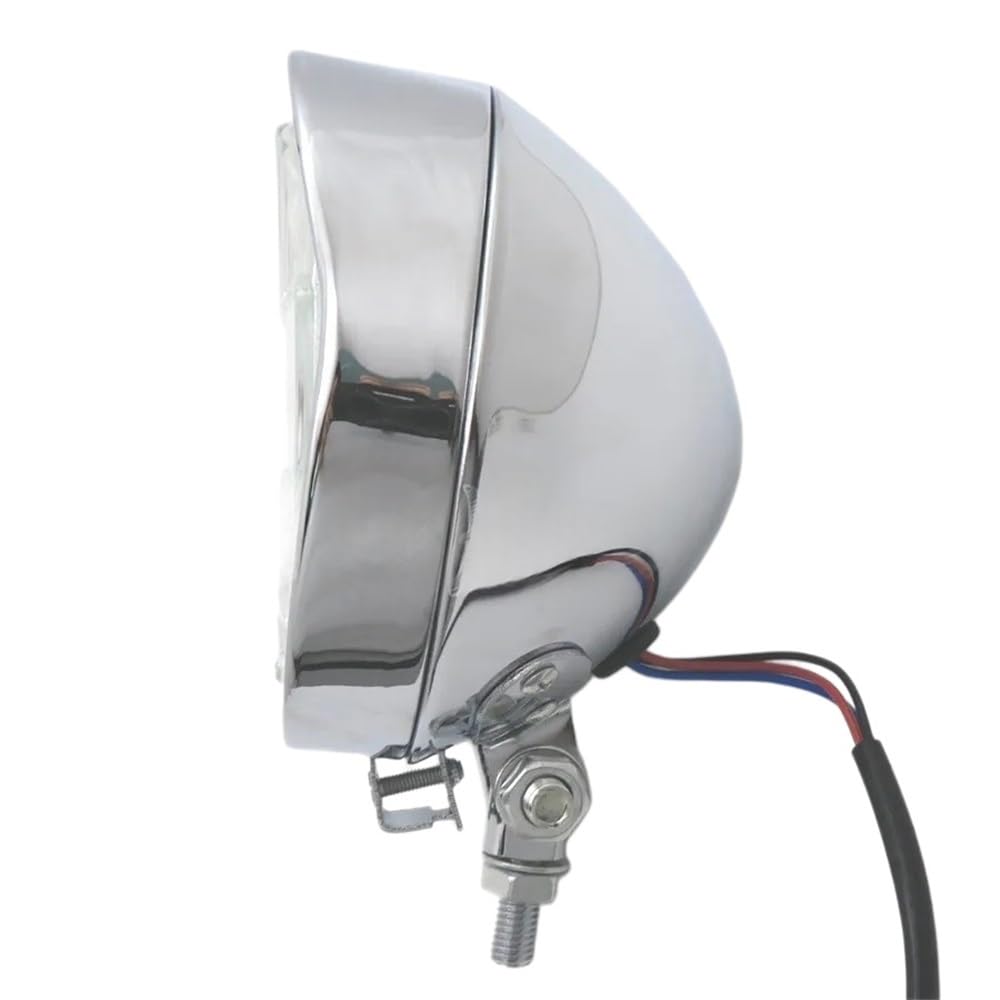 Phares avant Phare chromé pour motos, 5.7 pouces, 12V