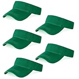 Marrywindix 5 Pieces of Green Sport Wear Athletic Visor Sun Sports Visor Hat Visor Adjustable Cap for Women and Men (One Size)