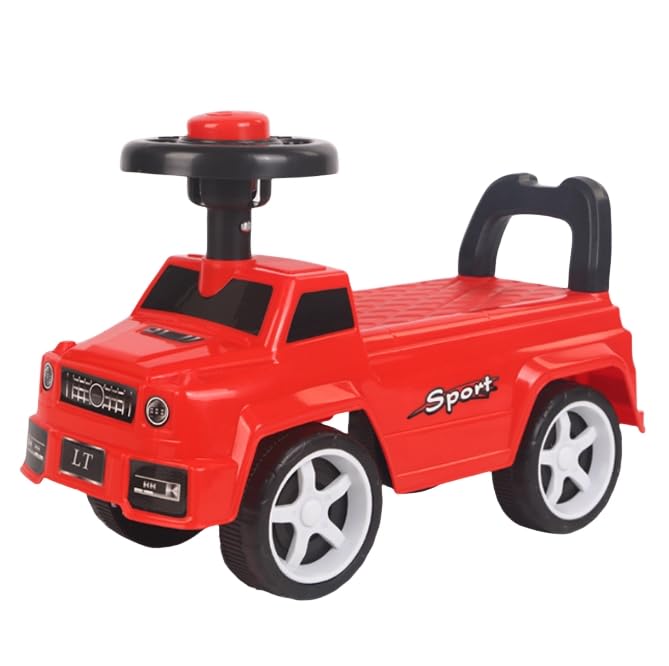 Homewell Kinder Rutschauto mit Hupe, Kinderquad ab 1 Jahr, Kinderauto für Jungen und Mädchen, 48 * 22 * 34 cm, Schwarz/Weiß/Grau/Rot (Rot)