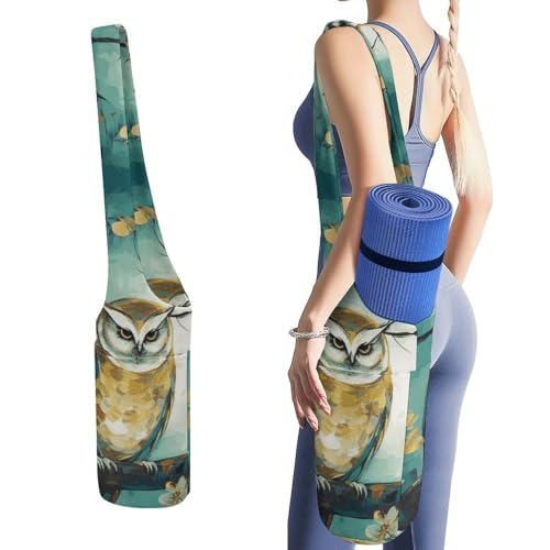 Sac de transport durable pour tapis de yoga à motif chouette, grande capacité de stockage mixte