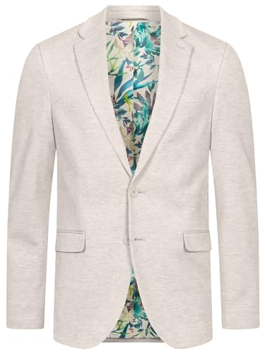 JEFF Herren JFEzra Sakko mit Stretch | Klassische Anzugjacke Herrenjackett Ecru Mix, 50