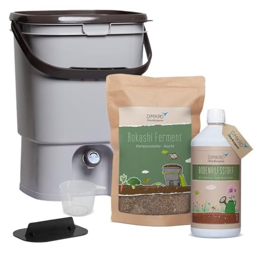 Euflor Blühwunder 1 kg Eimer • sorgt für reiche Blütenfülle und gesunde grüne Blätter • NPK-Dünger 15+10+15 mit 2% MgO + Eisen und Spurennährstoffen • Spezialdünger 12 Bokashi Eimer Starterset - Japanisches Design (grau) + Bokashi Ferment + EM aktiv + Bokashi Broschüre