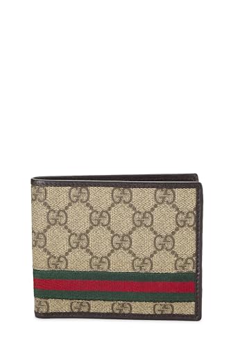 Gucci, Pre-loved Brown GG Supreme Canvas Bifold Wallet, Brown