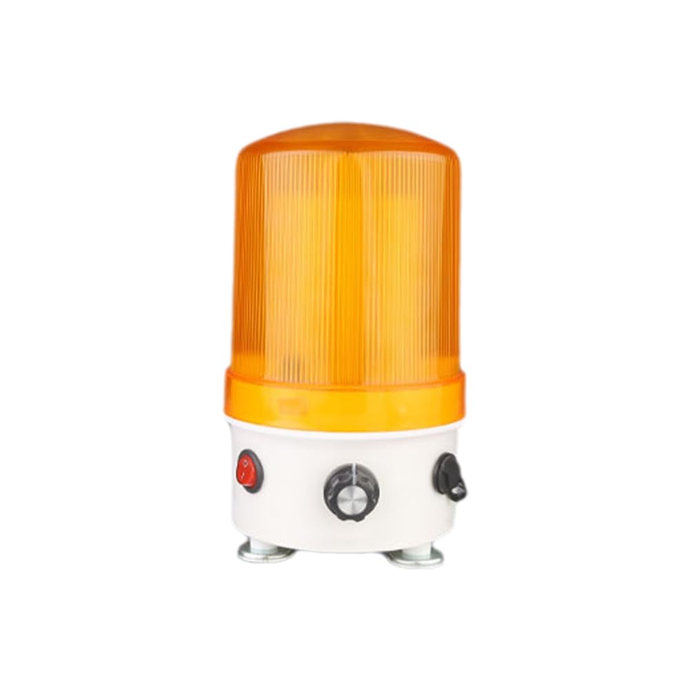 Aundhegrtt Yellow Rotating Beacon With Volume Control Indicator Light And Adjustable Decibel
