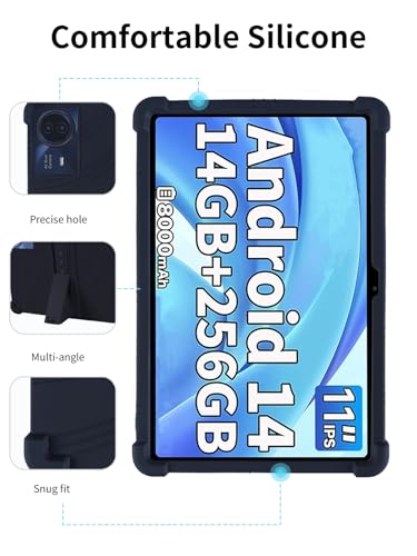 Coque en silicone Odea S11 11 pouces noire avec support multi-angle réglable - 2