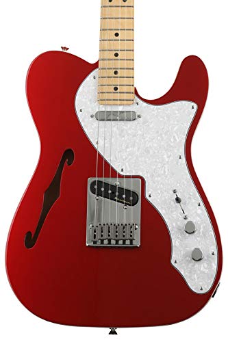 Fender Deluxe Thinline Telecaster Electric Guitar, Candy Apple Red, Maple Fingerboard