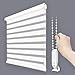 Custom Cut to Size , [Winsharp Basic, white ,W 35 x H 64 inch] Zebra Roller Blinds, Dual Layer Shades, Sheer or Privacy Light Control, Day and Night Window Drapes, 20 to 110 inch wide
