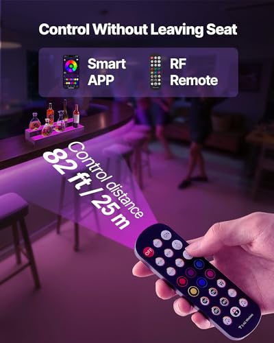 Image of VEVOR LED Lighted Liquor Bottle Display, 2-Tier 30-Inch Whiskey Rack, Support USB, Illuminated Home Bar Shelf with RF Remote & App Control, 7 Static Colors, Acrylic+ Wood Lighted Shelf for 15 Bottles