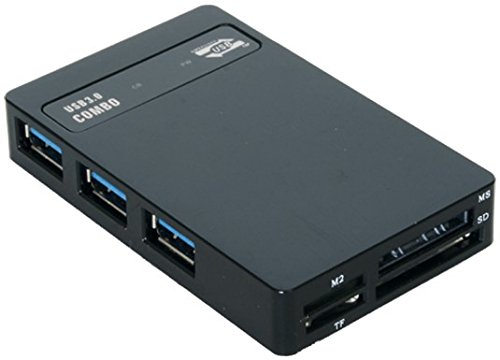 Exsys EX-1635 - Conector hub USB 3.0 con lector y grabador de tarjetas