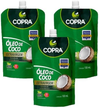 Kit 3 Copra Oleo de Coco Extra Virgem Stand Pouch 100ml