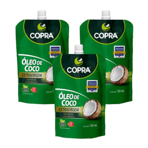Kit 3 Copra Oleo de Coco Extra Virgem Stand Pouch 100ml