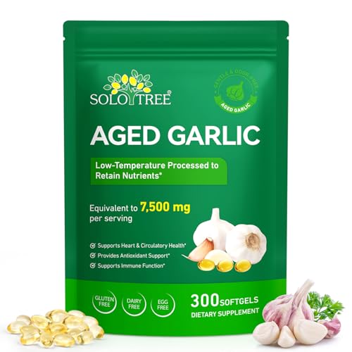 Knoblauch Kapseln Knoblauchkapseln 7500mg 300 Biologisch Softgels Aged Garlic Extract Knoblauchöl Hochdosiert Kaltgepresster und Desodorierter aus Allium Sativum