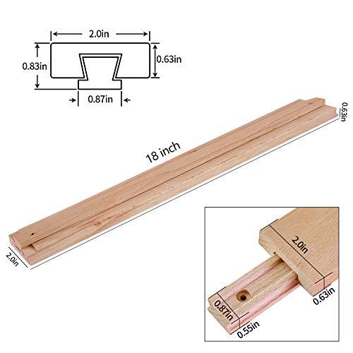 2 PCS Wax Coated 18 Inches Wood Drawer Slide, Classic Traditional Wood Center Guide Track - Image 2