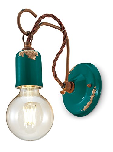 Applique minimal Ferroluce Retrò verde para mesita de noche en dormitorios modernos